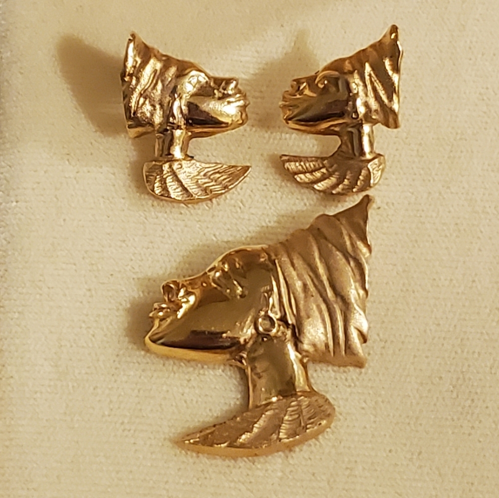 15 Grams 10k Solid Gold? or GF? Pendant and Earrings Set
